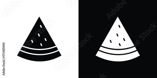 Watermelon slice icons. silhouette icons for ui designs
