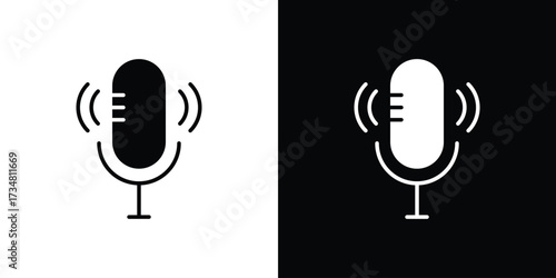 Voice recording icons. silhouette icons for ui designs