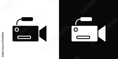 Video camera icons. silhouette icons for ui designs