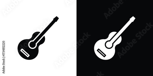Ukulele icons. silhouette icons for ui designs