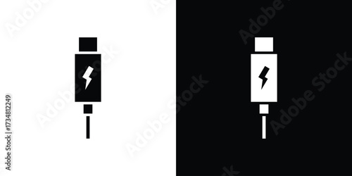 USB type c icons. silhouette icons for ui designs
