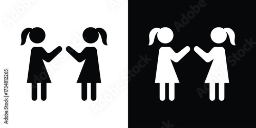 Twin icons. silhouette icons for ui designs