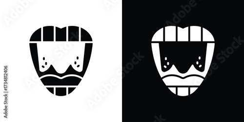 Tonsillitis icons. silhouette icons for ui designs