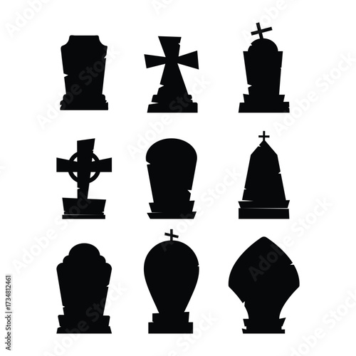Tombstone Icon Set Vector Design.