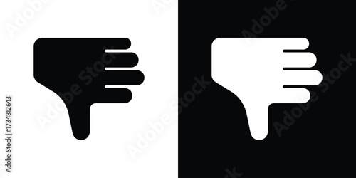 Thumb down icons. silhouette icons for ui designs
