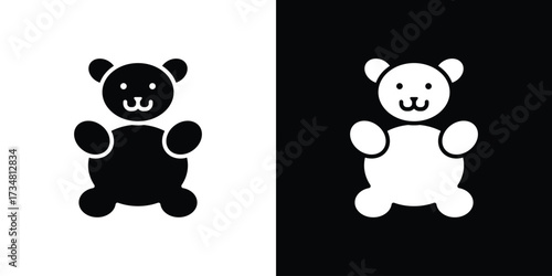 Teddy bear icons. silhouette icons for ui designs