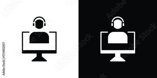 Tech support icons. silhouette icons for ui designs