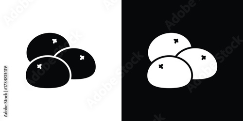 Steamed bread icons. silhouette icons for ui designs