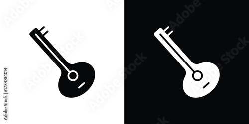 Sitar icons. silhouette icons for ui designs