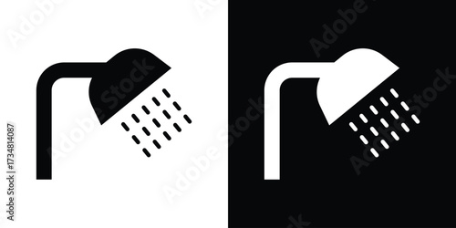Shower Head icons. silhouette icons for ui designs
