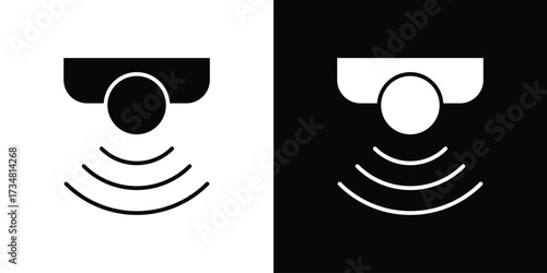 Sensor icons. silhouette icons for ui designs