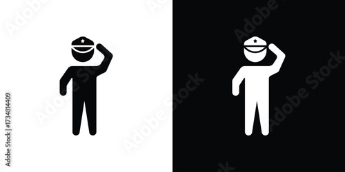 Salute icons. silhouette icons for ui designs