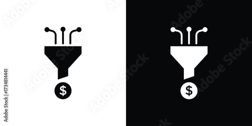 Sales funnel icons. silhouette icons for ui designs
