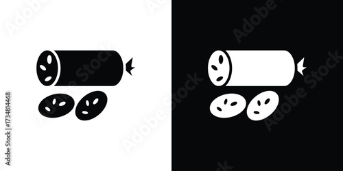 Salami icons. silhouette icons for ui designs