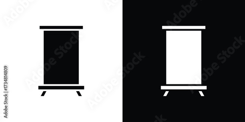 Roll up banners icons. silhouette icons for ui designs