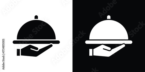 Restaurant Tray icons. silhouette icons for ui designs