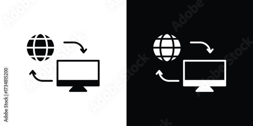 Remote Access icons. silhouette icons for ui designs