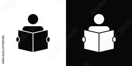 Reading icons. silhouette icons for ui designs