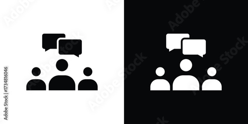 Public opinion icons. silhouette icons for ui designs