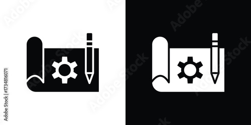 Prototyping icons. silhouette icons for ui designs