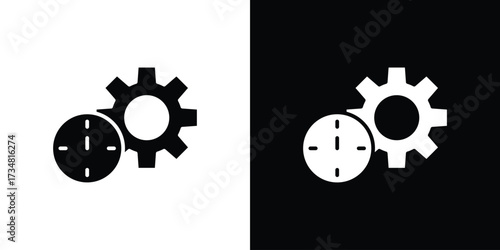 Productivity icons. silhouette icons for ui designs