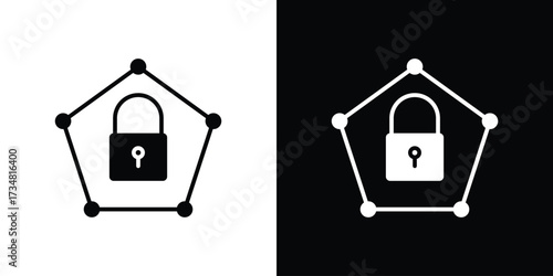 Private network icons. silhouette icons for ui designs