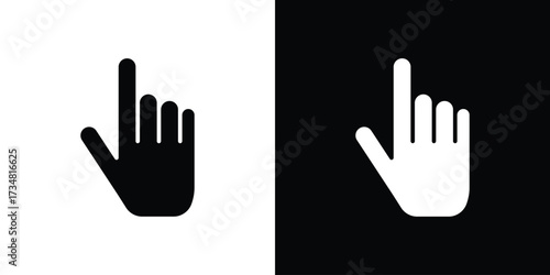 Pointing hand icons. silhouette icons for ui designs