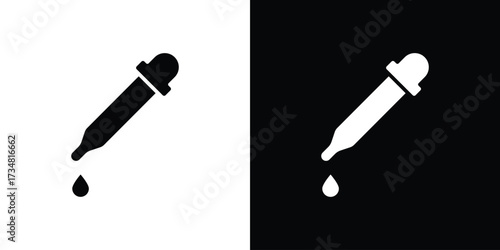 Pipette icons. silhouette icons for ui designs