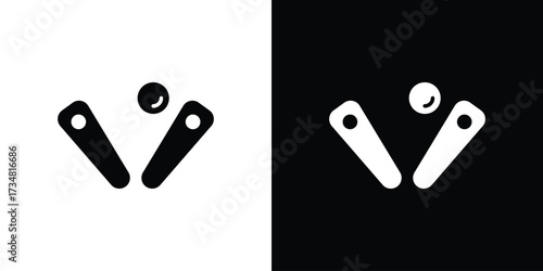 Pinball icons. silhouette icons for ui designs