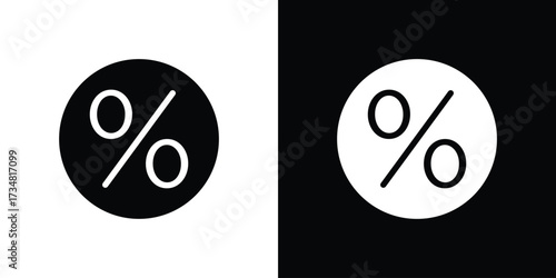 Percent icons. silhouette icons for ui designs