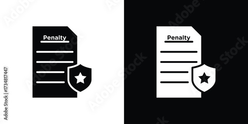 Penalty icons. silhouette icons for ui designs