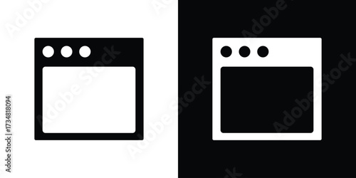 Oven icons. silhouette icons for ui designs