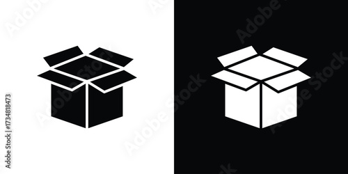 Open box icons. silhouette icons for ui designs