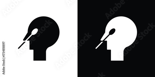 Nasal swab icons. silhouette icons for ui designs