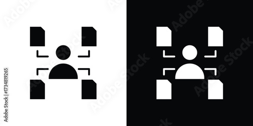 Multitask icons. silhouette icons for ui designs