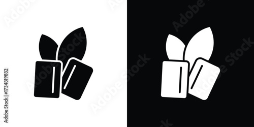 Mint gum icons. silhouette icons for ui designs