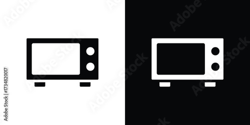 Microwave icons. silhouette icons for ui designs