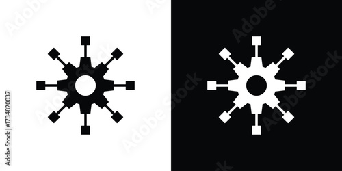 Microservices icons. silhouette icons for ui designs