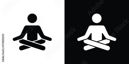 Meditating icons. silhouette icons for ui designs