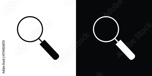 Magnifying glass icons. silhouette icons for ui designs