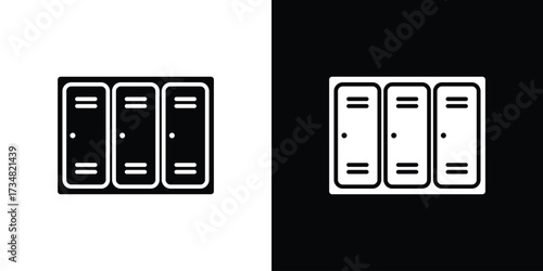 Lockers icons. silhouette icons for ui designs