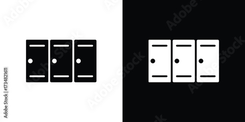 Locker icons. silhouette icons for ui designs