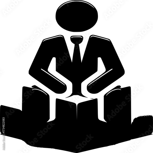 Meditative Pursuit: An abstract illustration depicting a figure deeply absorbed in reading or contemplation, evoking a sense of introspection and mental engagement.