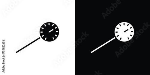 Kitchen thermometer icons. silhouette icons for ui designs