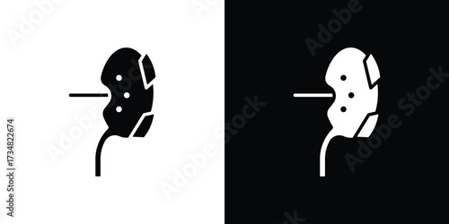 Kidney disease icons. silhouette icons for ui designs