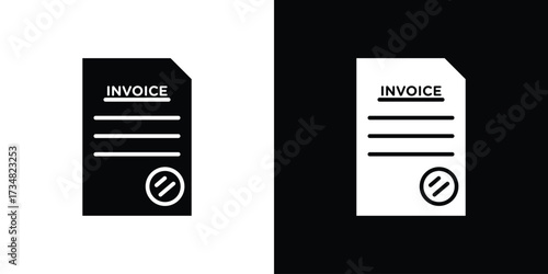 Invoice icons. silhouette icons for ui designs