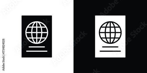 Immigration icons. silhouette icons for ui designs