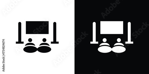 Home cinema icons. silhouette icons for ui designs