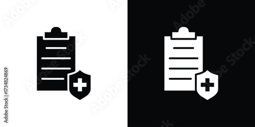 Health insurance icons. silhouette icons for ui designs
