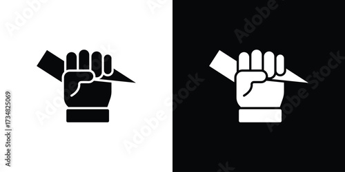 Hand with Power icons. silhouette icons for ui designs